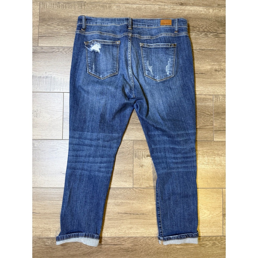 Judy Blue Boyfriend Fit Distressed Jeans Dark Wash Size 15/32 JB8262DK